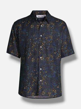 Thorsun Mens' Blue Galaxy Short-Sleeve Shirt Size Small